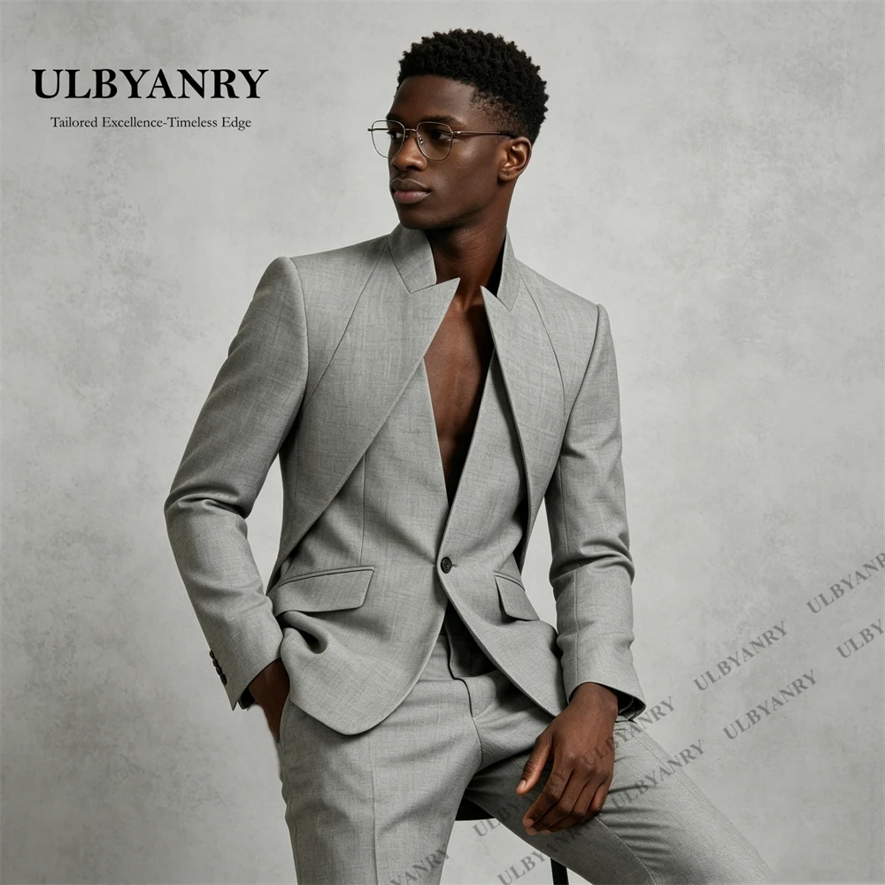 

ULBYANRY Unique Design Men's 2 PC Suit Set Custom Made-to-Order Formal Occasions Suit Attires, Jacket Pants Plus Size Tuxedo