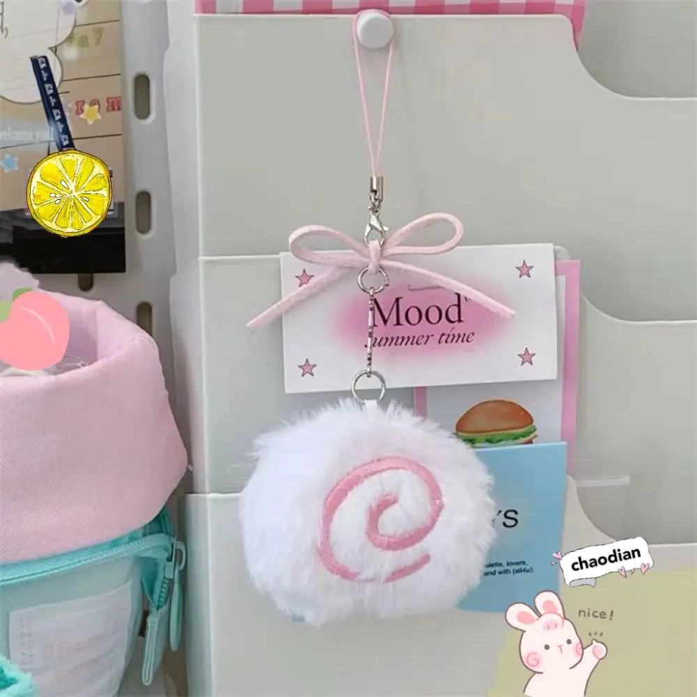 Fish Board Pendant Girl's Heart Pink Roll Pendant DIY Pink Food Phone Charm Cute Kawaii Pink Roll Coin Purse Trinkets