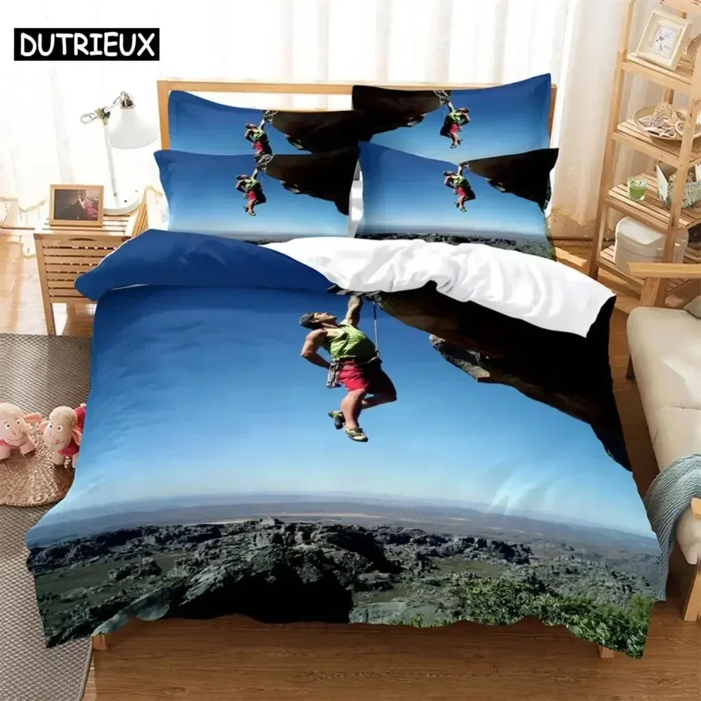 

Rock climbing Bedding 3-piece Digital Printing Cartoon Plain Weave Craft For North America And Europe Bedding Set Queen