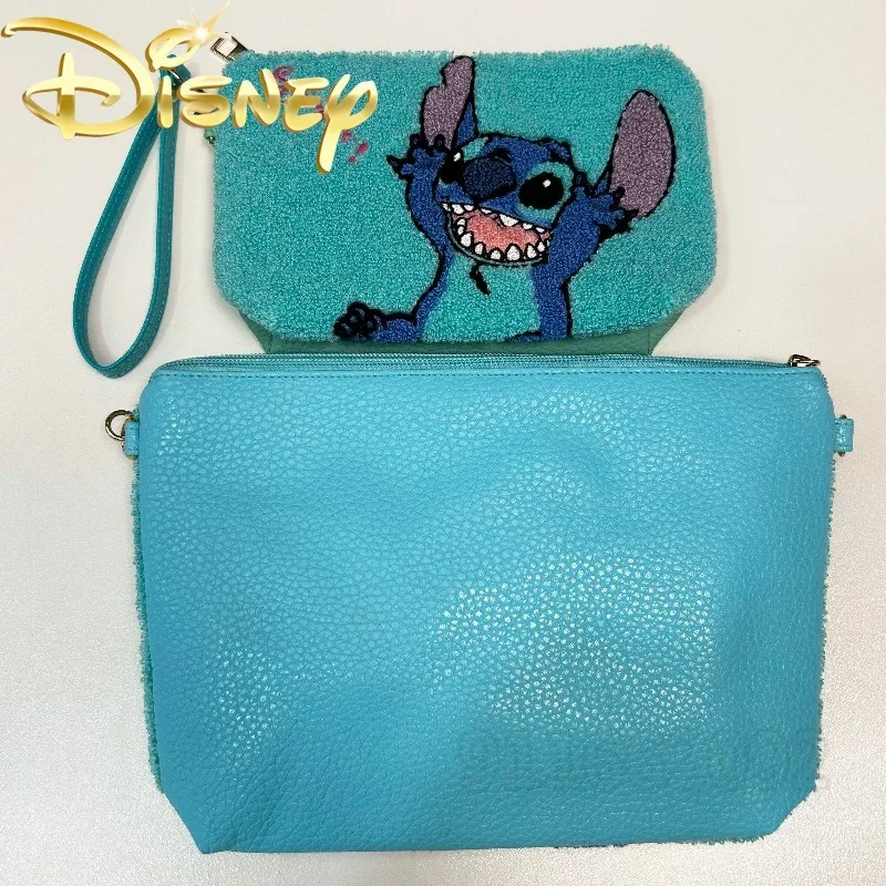 Disney Stitch New Plush Wallet Cartoon Embroidery Fashion Women's Shoulder Bag Portable Women's Plush Shoulder Crossbody Bag