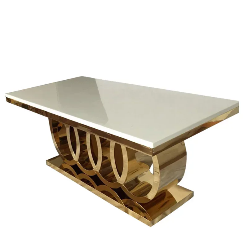 #Modern luxury rectangular marble dining table set 6/8 seater chair with stainless steel leg for dining room furniture view 5
