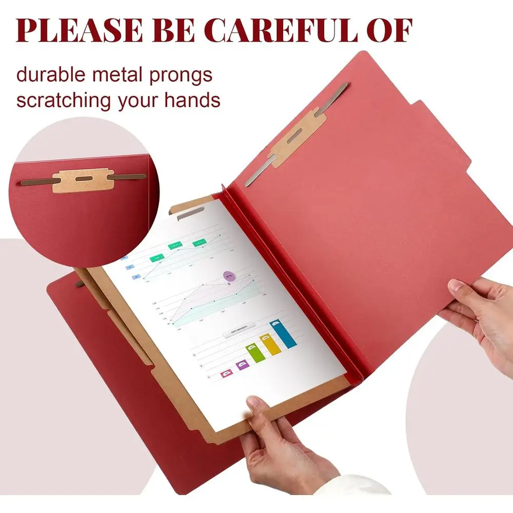 Letter Size 36-Pocket Pressboard File Folders with Fasteners, Expanding Organizer for Bulk Christmas Donations, Teachers, Clergy