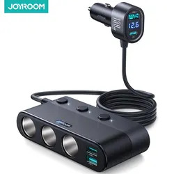 Joyroom 139W 7 in 1 Autolader Adapter Snelle PD QC3.0 Socket Sigarettenaansteker Splitter Lading Onafhankelijke Schakelaars DC Outlet