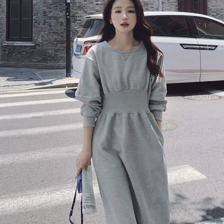 فساتين فستان نسائي للعمل صيفي من الكتان مكشكش منخفض الخصر مريح مناسب للنزهات على الطراز الرعوي قابل للتنفس لطيف ناعم OL