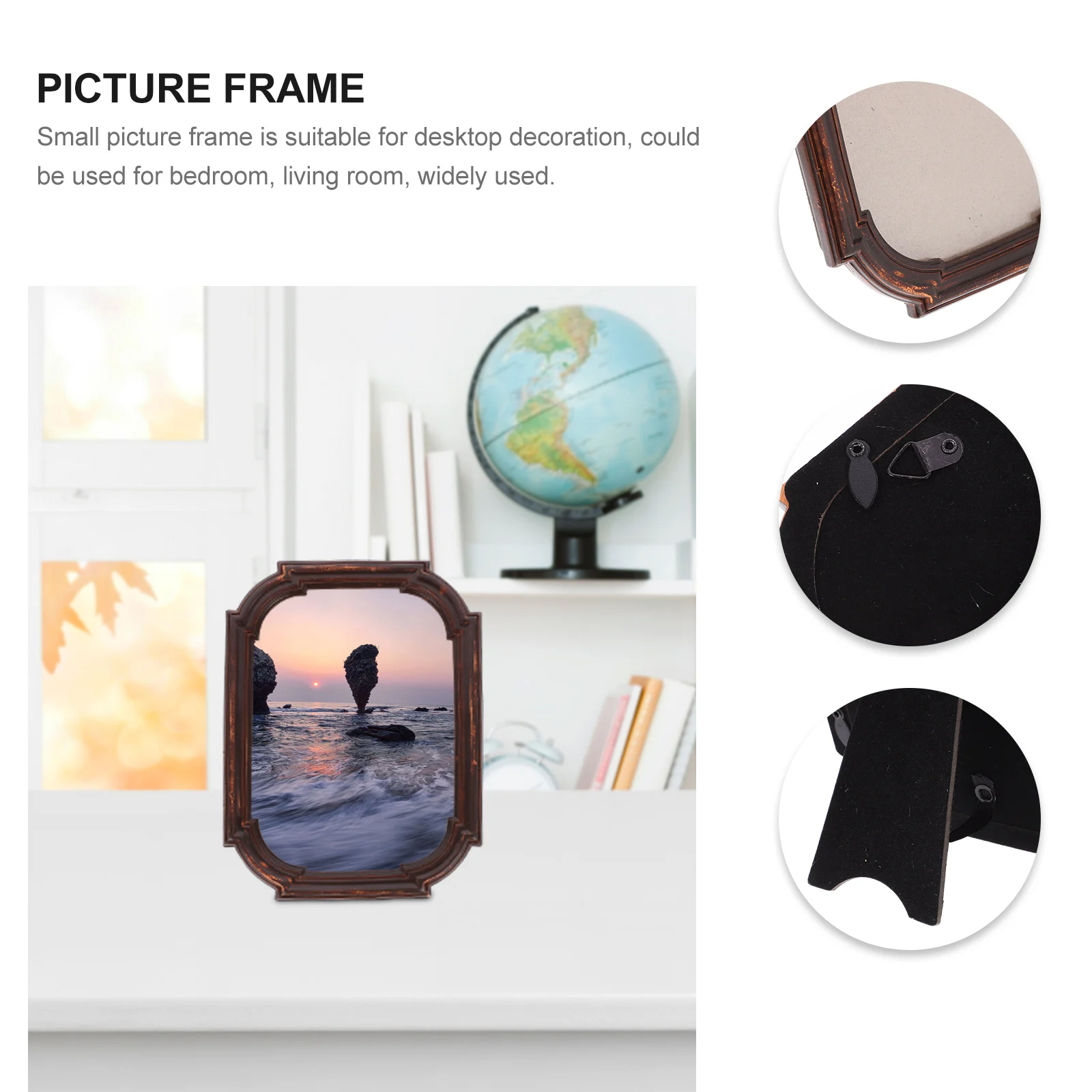 

Resin Picture 6X4 Inch Vintage Photo For Desk Tabletop Display Home Decor Wall Shelf Retro Picture Frame Small