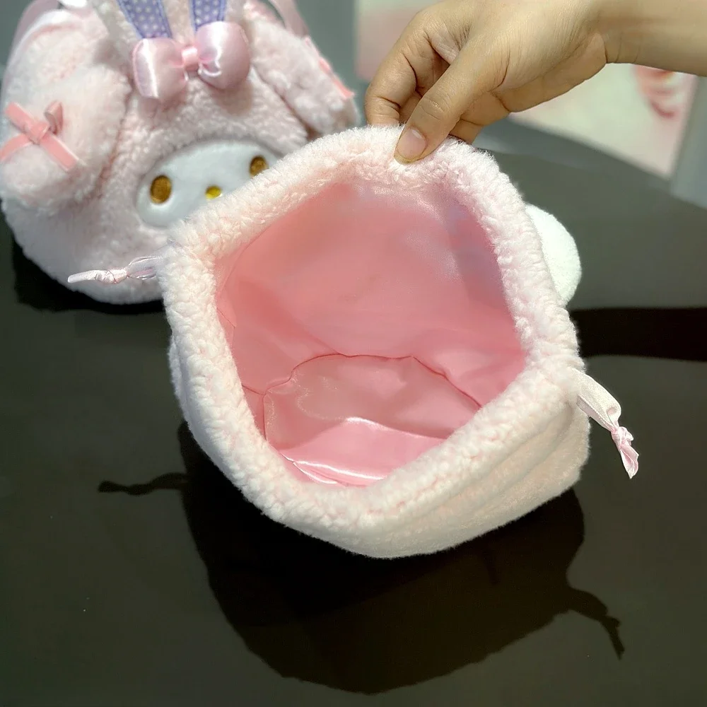 카와이 일본식 드로스트링 백 마이 멜로디 러블리 플러시 백 화장품 보관 가방 여행용 보관 가방 동전 지갑