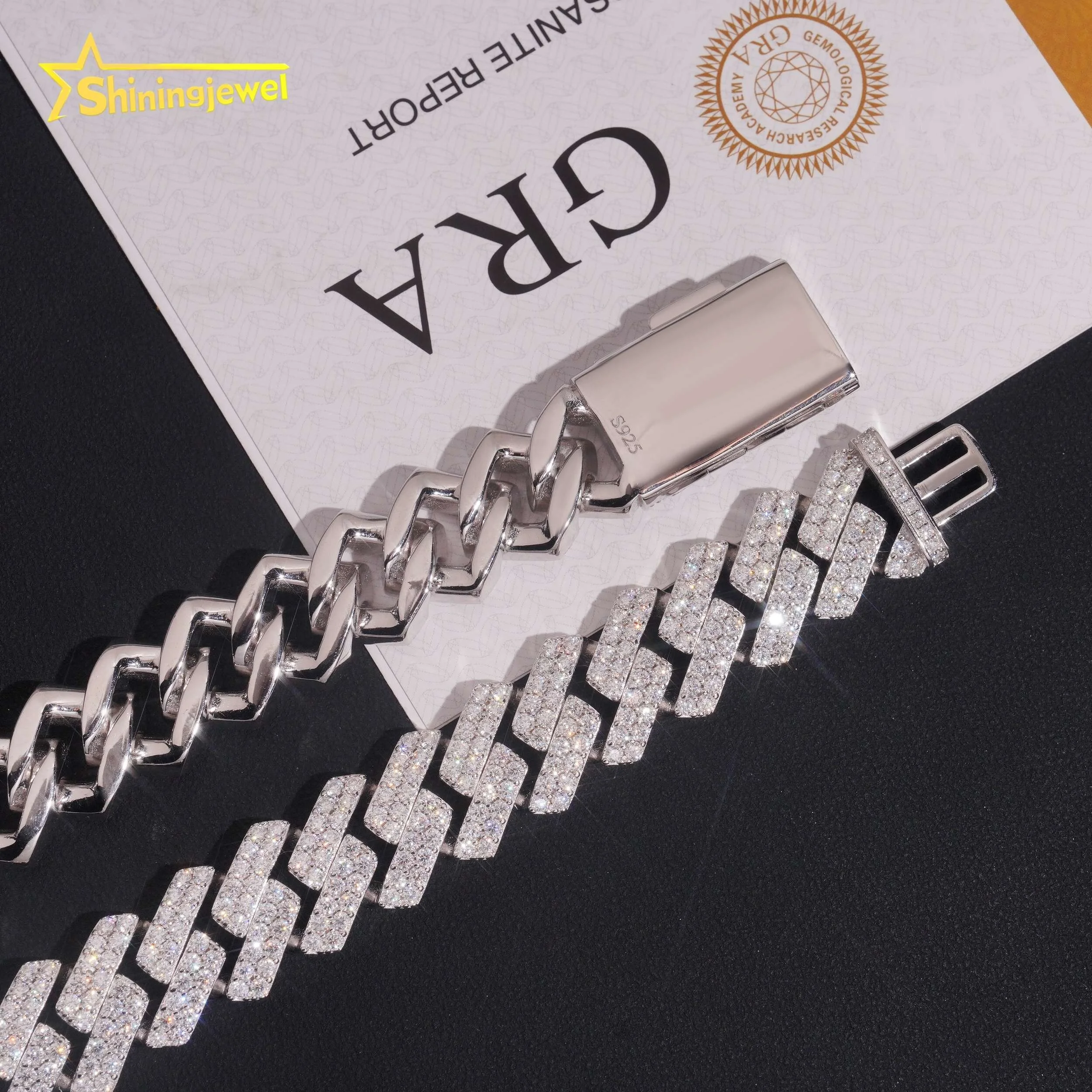 Kualitas Tinggi Rendah Harga T - Moissanite Cuban Link Chain Iced Out ulasan dan harga