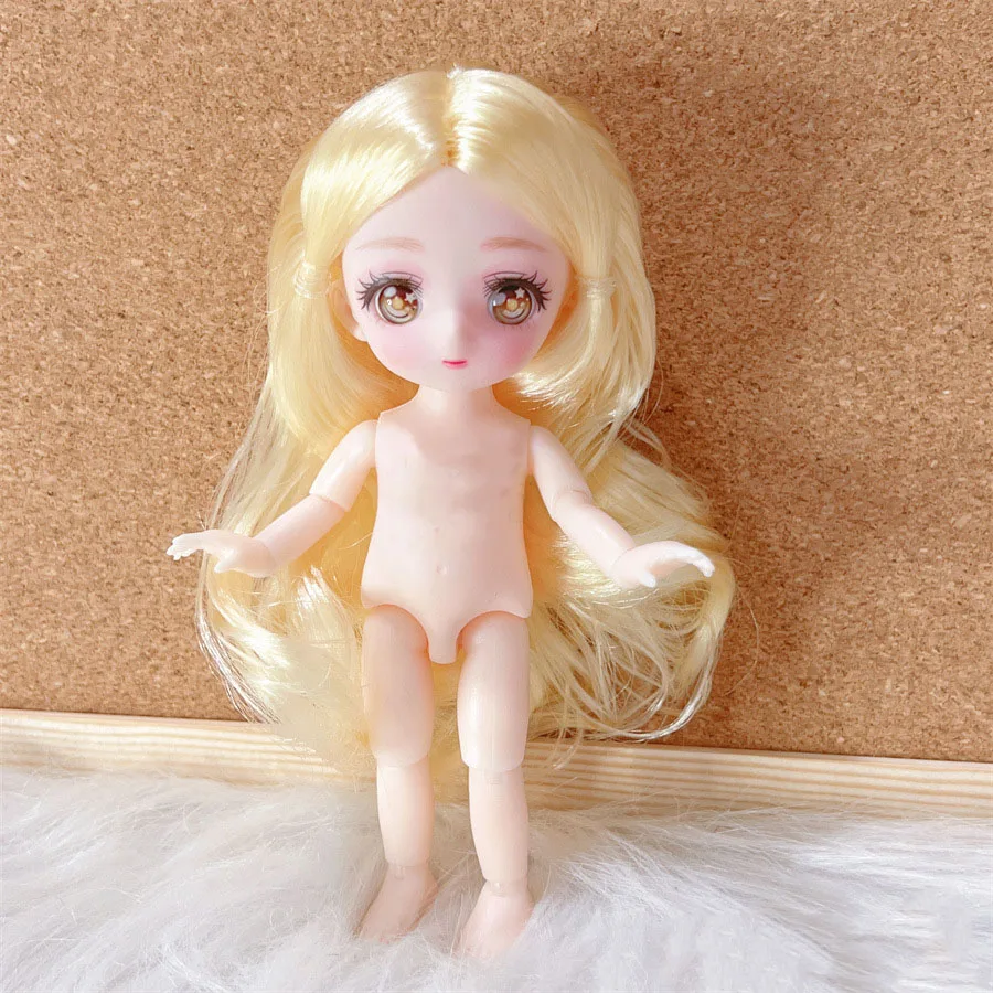 16cm 23cm Cute simulation Doll Body toys 3D Eyes Dress Up Cute Doll 1/8 Bjd Multi Joints Doll Dress Up Doll for Children