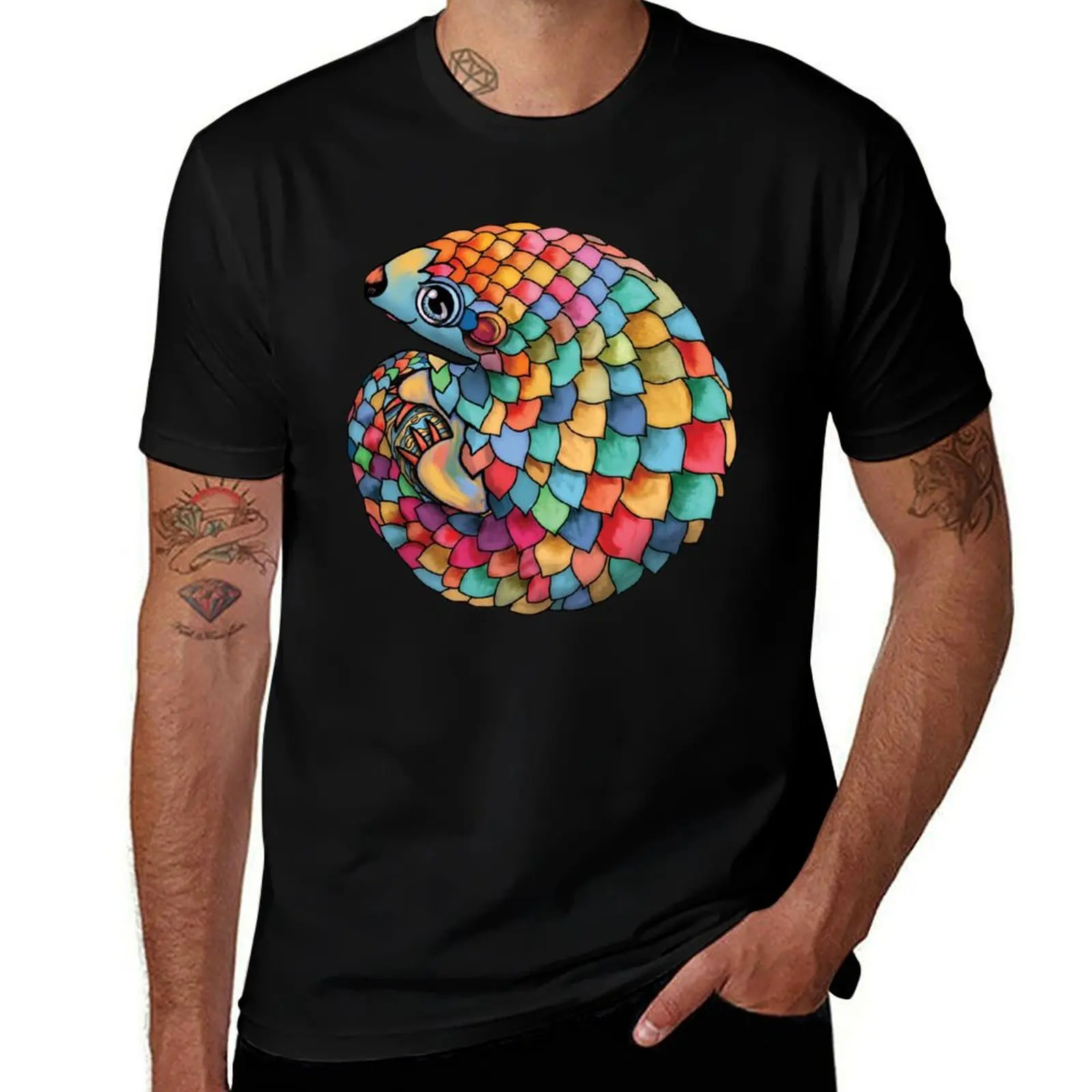 Rainbow Pangolin T-Shirt Holiday Vacation Tee Shirt