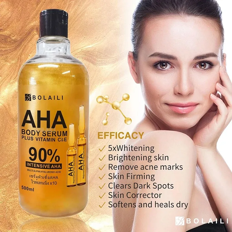 

500ml ALPHA Hydroxy Acids 24K Gold Face Body Serum Vitamin C&E Essence Firming Moisturizing Spots Remover Whitening Skin Care