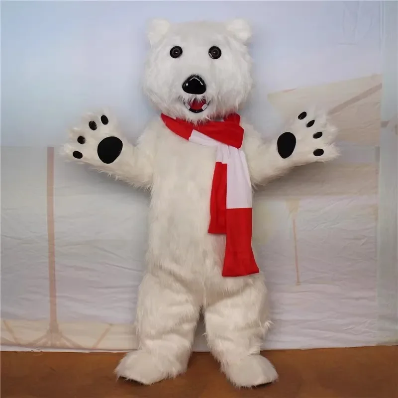 white Cola polar bear mascot costume adult coke bear mascot outfit suit