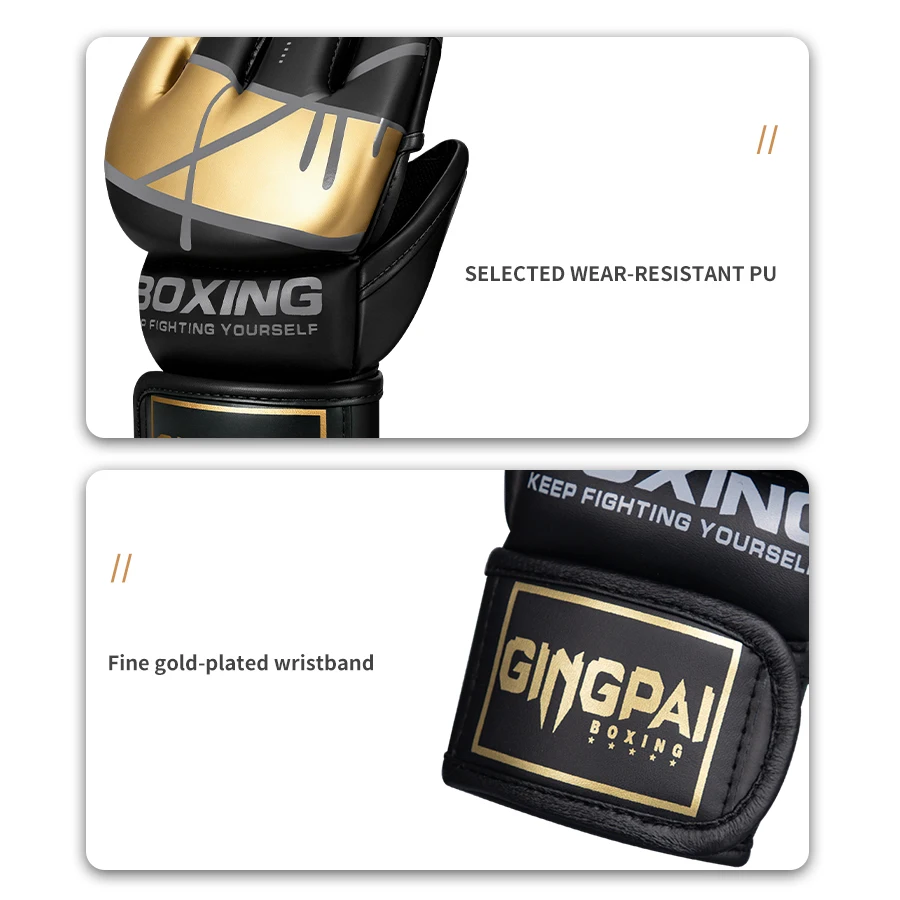 Half Finger Boxing Gloves PU L - Boxing Glove Set 评论和价格