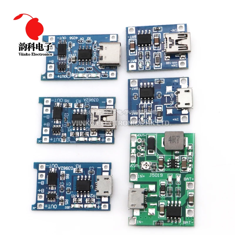 5V 1A Micro/Type-c/ MINI 18650 TP4056ชาร์จแบตเตอรี่ลิเธียมโมดูลชาร์จบอร์ดที่มีการป้องกันฟังก์ชั่นคู่ Li-ion