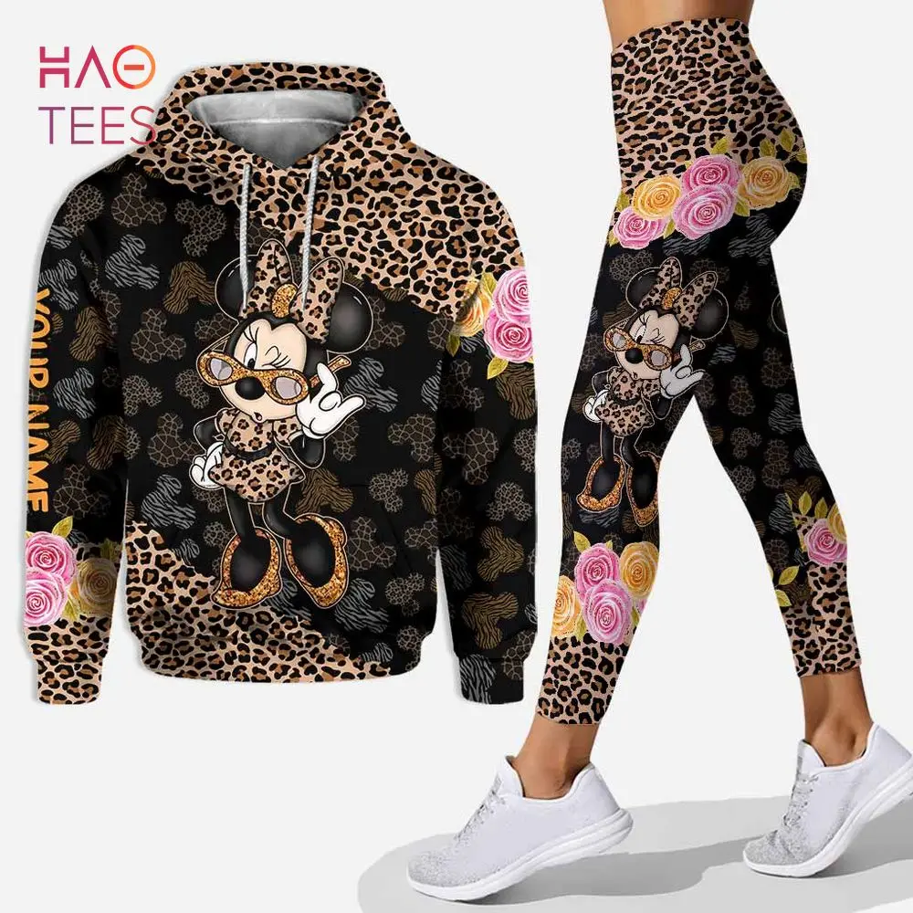 CustomizeName Minnie Hoodie Women's Hoodie Set Minnie Yoga Pants Sweatpants Womens Disney Yoga Hoodie Leggings Fashion Tracksuit