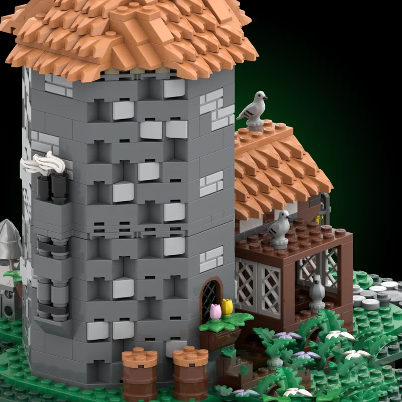 Modèle médiéval Moc briques de Construction modulaire Pigeon gardien maison modèle technologie blocs noël bricolage jouet Construction cadeaux