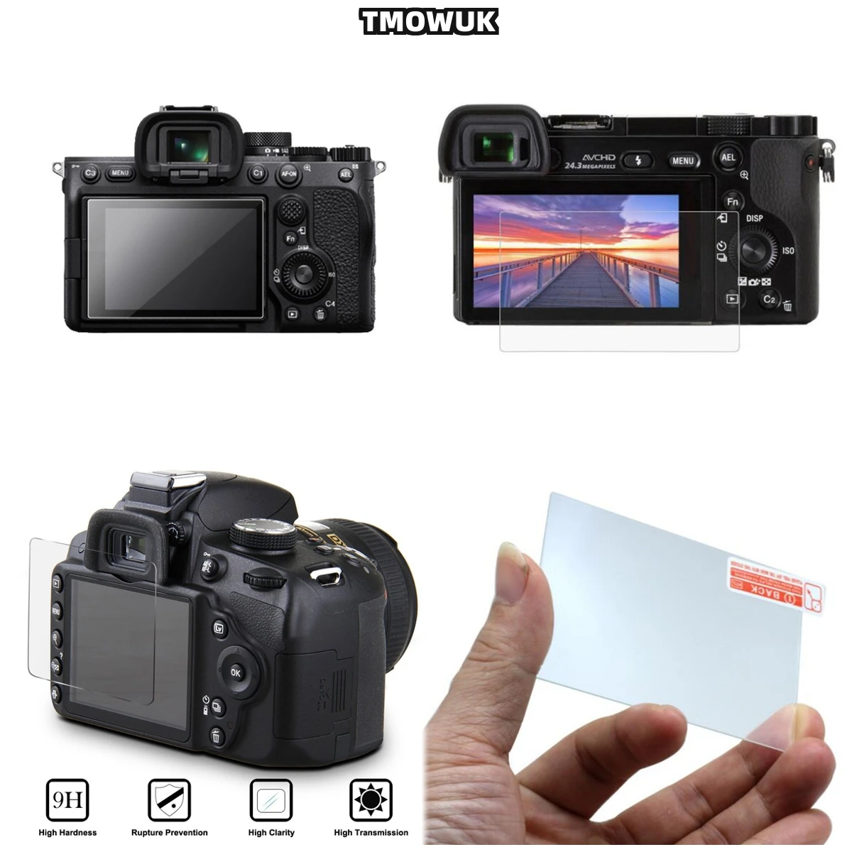 

For A7RII A7RIII A7R4 A7R4A A7SMII A7RMII A7MII A7MIII 9H Hardness Tempered Glass LCD Screen Protector HD Clear Film Anti-Finger