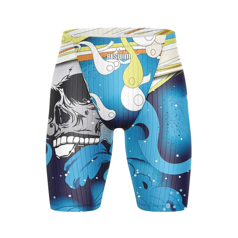 New Men Swim Shorts Beach Tights Trunks Training Swimming Swimsuit Printing Swimwear Jammer Contest Sports Surfing Diving Trunks