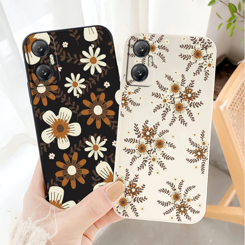 Чехол для телефона Infinix Hot 30i 40i 20S 12 Play 50 Pro Plus 12i 11 NFC Note 30 50, силиконовый мягкий чехол из ТПУ с матовым цветочным узором