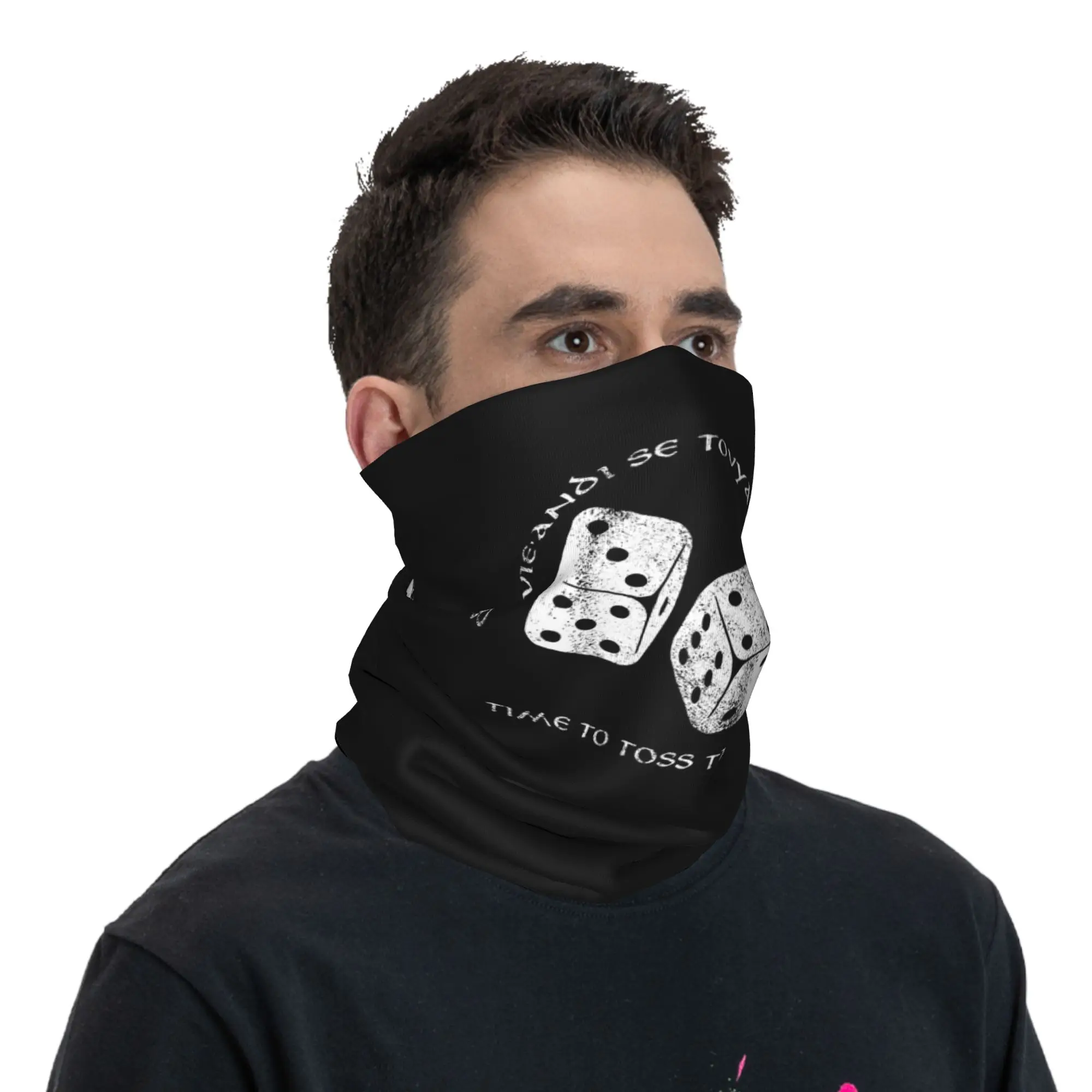 Time To Toss The Dice Wheel of Time Bandana Neck Gaiter Printed Wrap Scarf Balaclava Outdoor Sports for Men Women Adult Winter