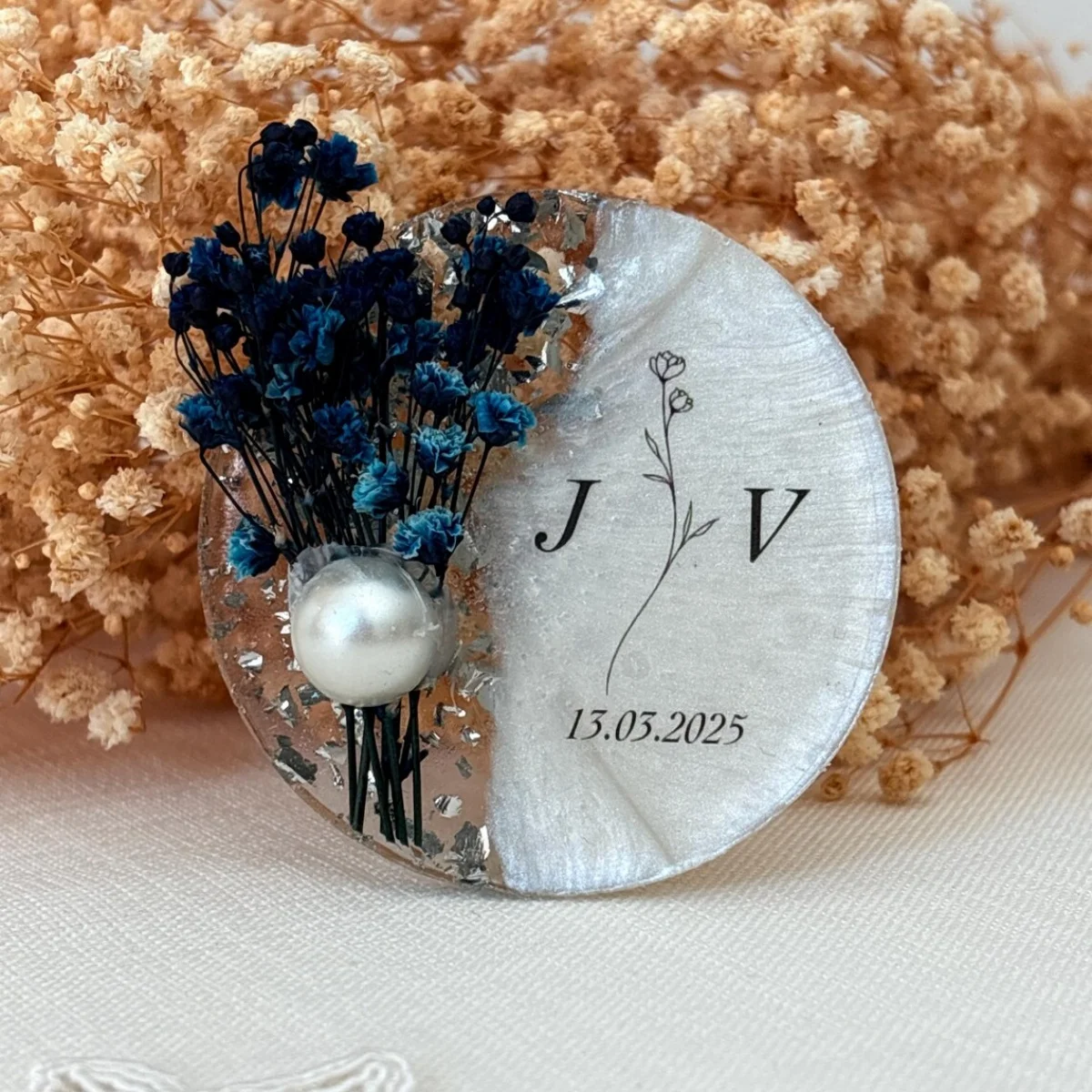 

10 шт. персонализированный магнит, эпоксидный магнит, подарок на помолвку, сувениры для свадебного душа, магнит из сушеных цветов для гостей, свадебные подарки