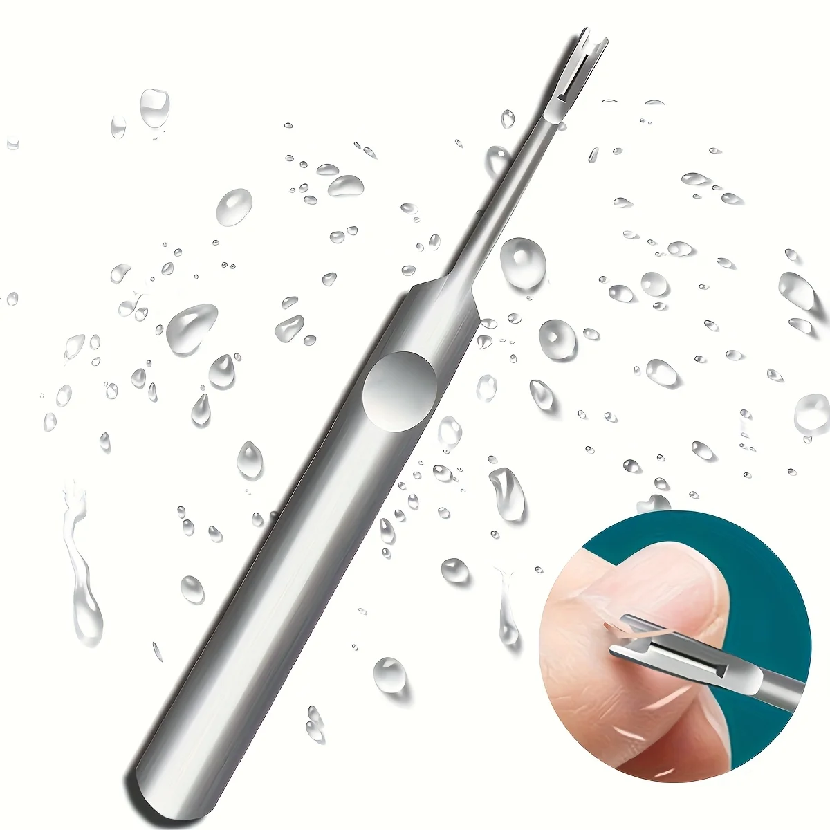 プロ仕様のシルバー製ステンレス鋼ネイルクリーナー、トリマーツール、フットセット、角質除去ツール、トリミングツール