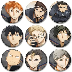 32/44/58mm Volleyball Boy Round Brooch Clothing Bag Lapel Pin Souvenir Soft Button  Decorative Hat Badge