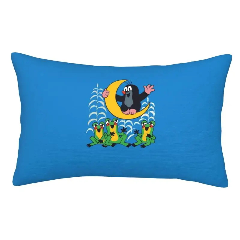 Custom Nordic Krtek Mole Cartoon Cushion Cover for Bed Sofa Velvet Little Maulwurf Anime Pillow Case Rectangle