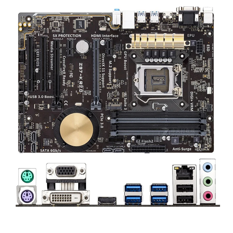 

Intel Z97 Z97-K R2.0 Z97K motherboard Used original LGA1150 LGA 1150 DDR3 32GB USB2.0 USB3.0 SATA3 Desktop Mainboard