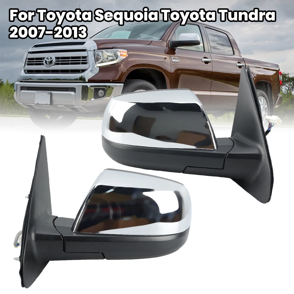 7 Wires Rearview Mirror Assembly For Toyota Sequoia Toyota Tundra 2007-2013 Electroplated Heated Side Mirror Car Accessories