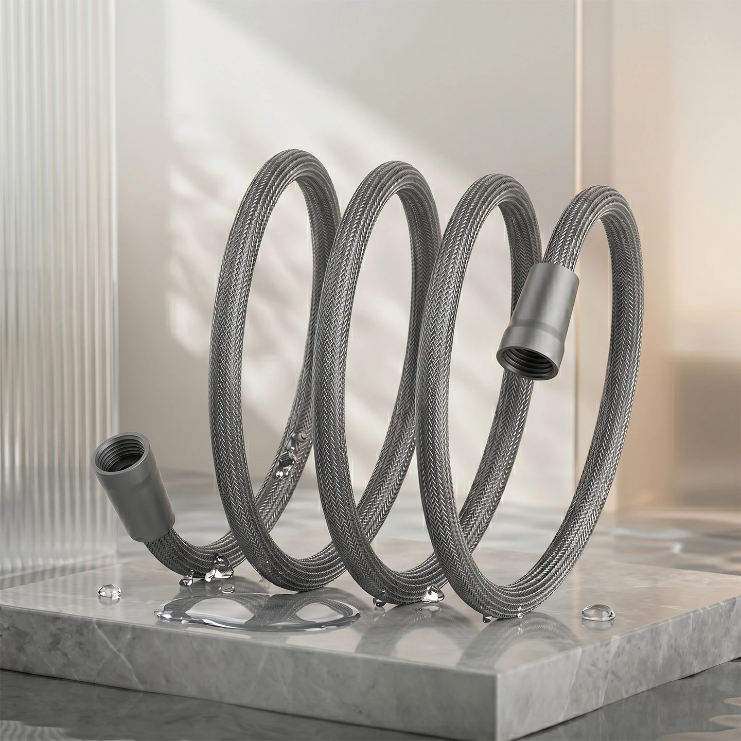 

Anti Winding Nylon Shower Hose High Flow Flexible Water Tube Universal G1 2 Thread 2M Bathroom Replacement Connection