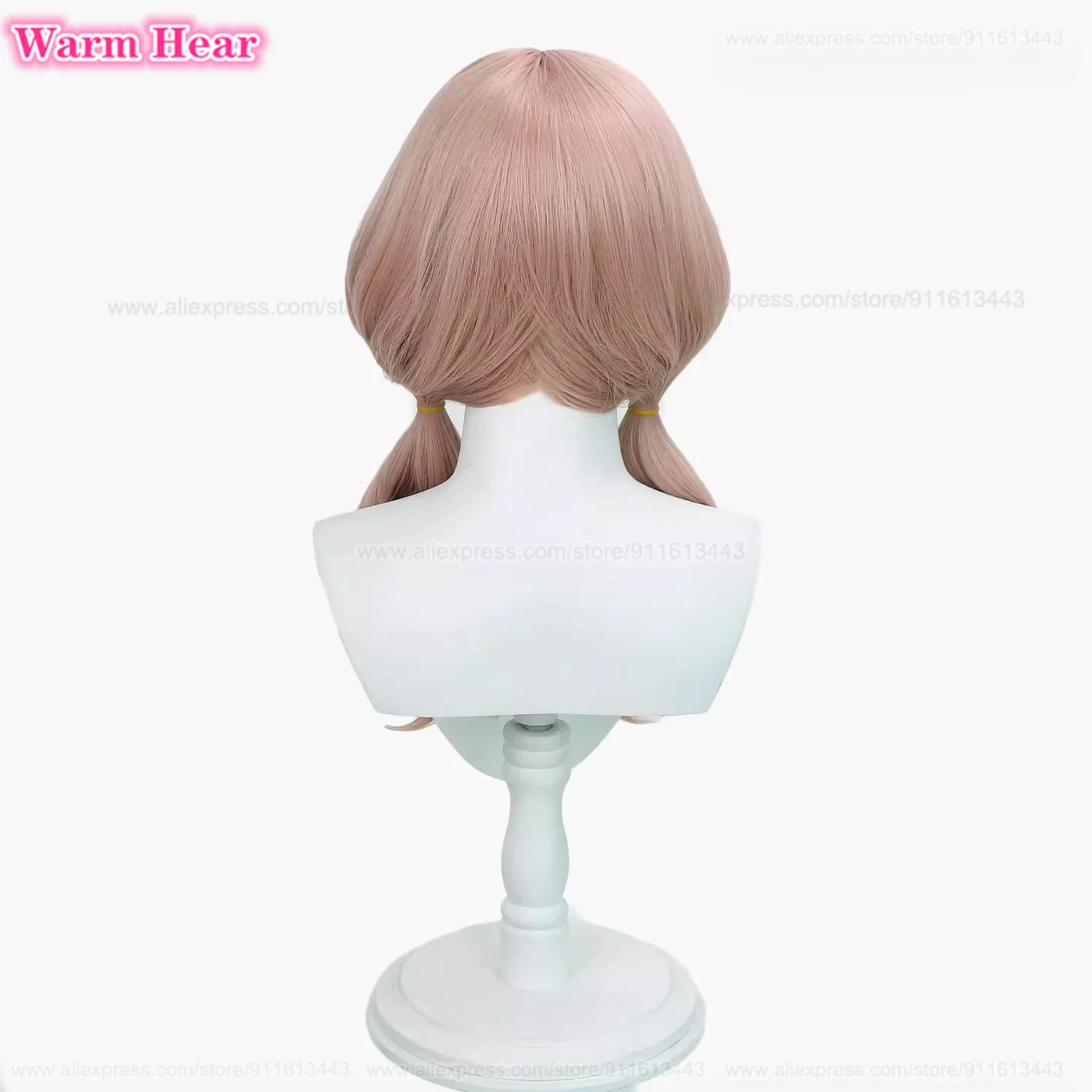 Game Bready Capelli sintetici Lunghi 50 cm Cachi Arancione Doppia treccia Parrucca Cosplay Capelli resistenti al calore Parrucche per feste di Halloween + Un berretto per parrucca