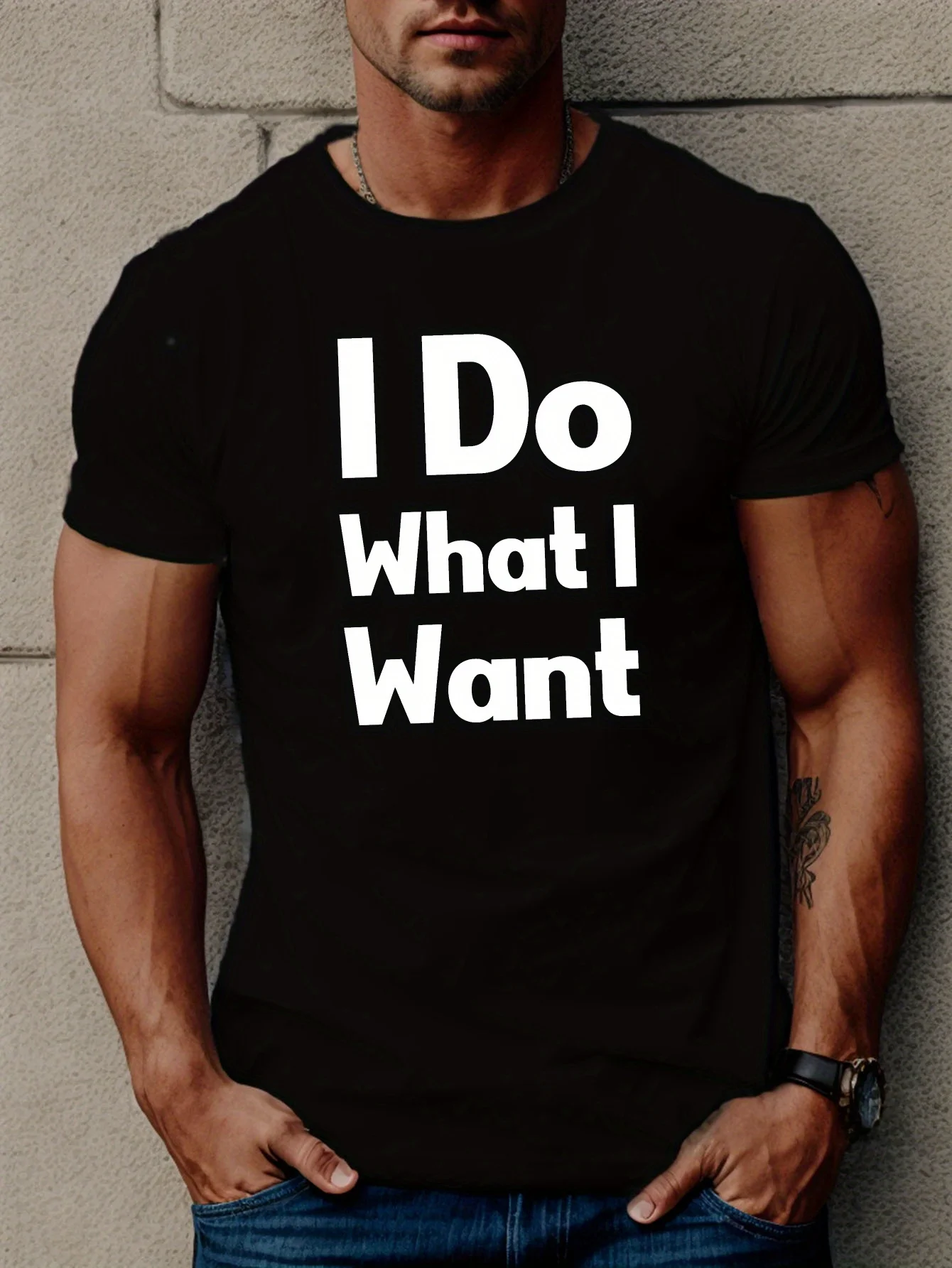 

I Do What I Want Print Tee Shirt Men's Casual Short Sleeve T-shirt Summer Graphic Tee Unisex Printed Top Comfortable Cotton Tee