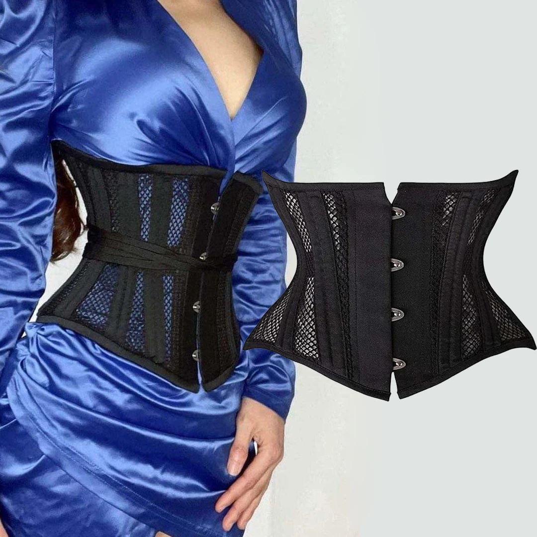 Sexy Gothic Corset Short Torso Waist Trainer Body Shapewear Women Slimming Waist Belt White Black Corset Bustier Underbust Fajas