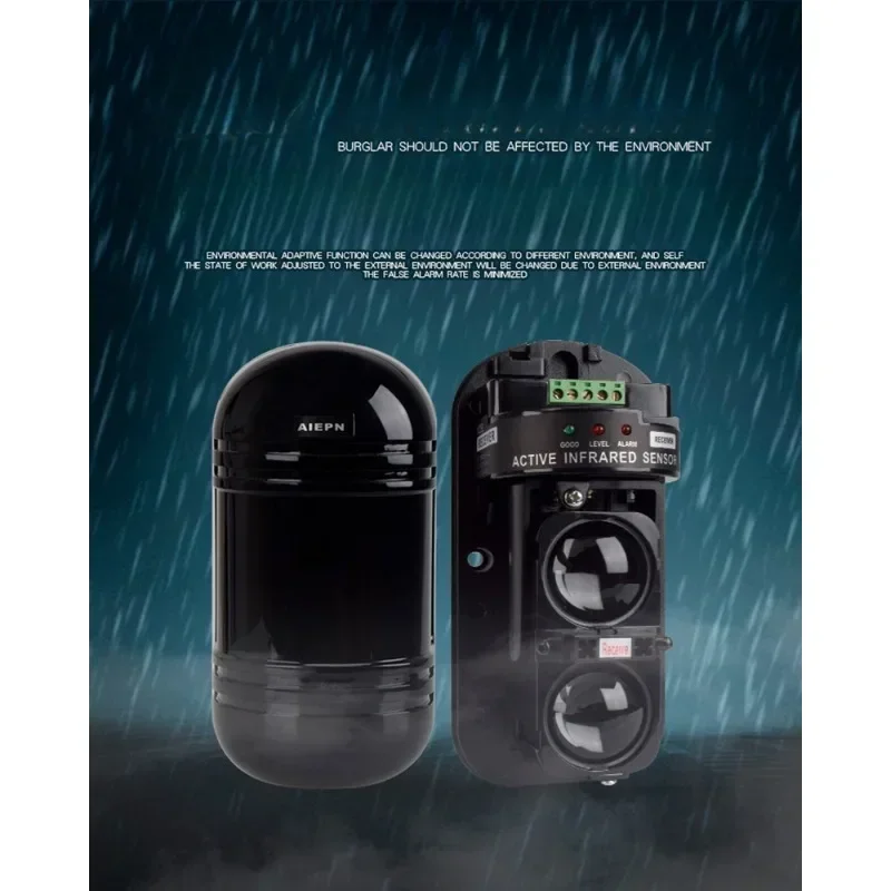 Outdoor Waterproof Infrared Beam Detector, 433MHz Wireless / Wired detector, infrared barrier Detector