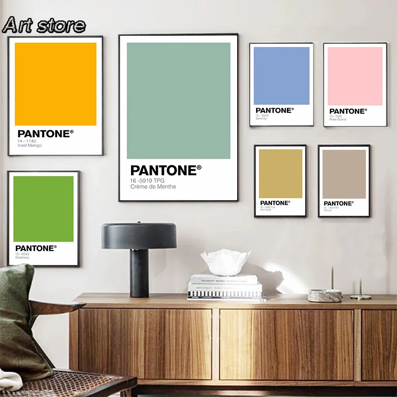 Pastellfarbene Pantone-Farben Drucke Wandkunst Leinwandgemälde Galerie Moderne Nordische Kunst Ästhetische Poster für Wohnzimmer-Dekoration