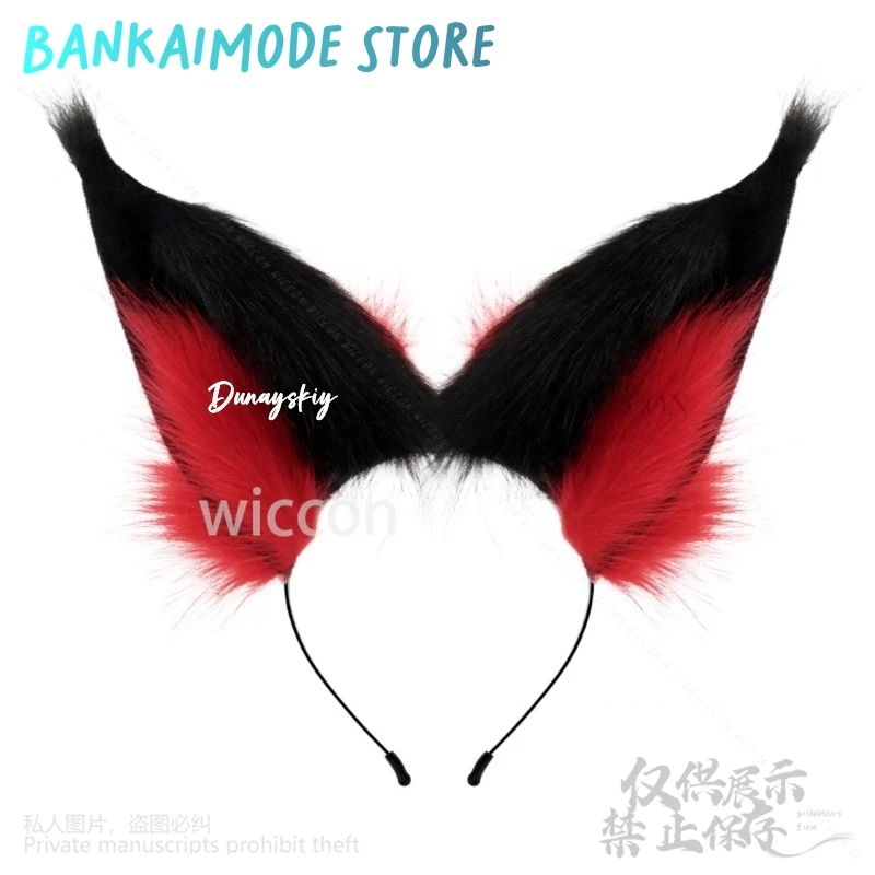 アニメ Alastooor コスプレ毛皮のような猫オオカミキツネ耳ぬいぐるみ頭飾り衣装ホテル黒に赤のグラデーション毛皮スーツヘッドバンドハロウィン