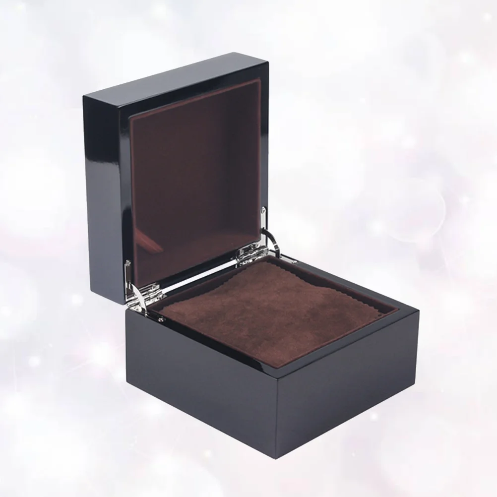 الراقية الأسود الورنيش ووتش مربع متوسط الكثافة الألياف فلنلت الداخلية الفاخرة عرض حالة التخزين المنظم للرجال #5