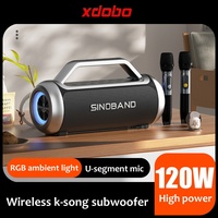 Xdobo Storm 1988 II 120W High Power Waterproof Blue Tooth Speaker Portable Karaoke Wireless Sound with 2 Mic for Party Camping