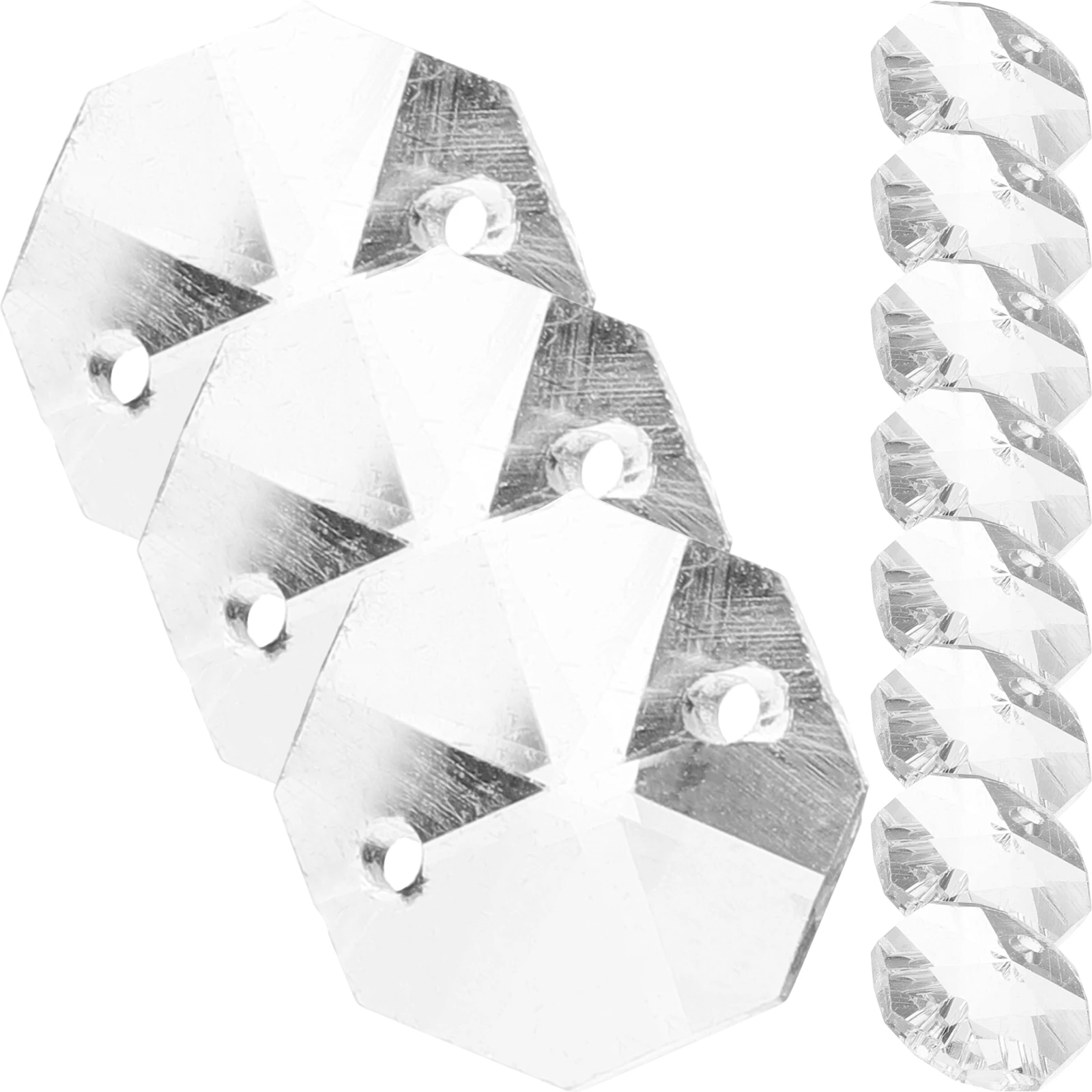 

100pcs Crystal Octagon Glass Beads Curtain Decorative Diy Home Decoration Set Clear Bead Charm Kit For Jewelry Crafts Curtain