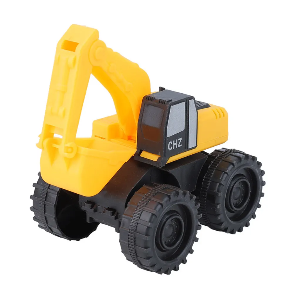 4Pcs Construction Vehicle Set Plastic Engineering Truck Excavator Mini Push Cars for Kids Indoor Outdoor Fun Educational Play