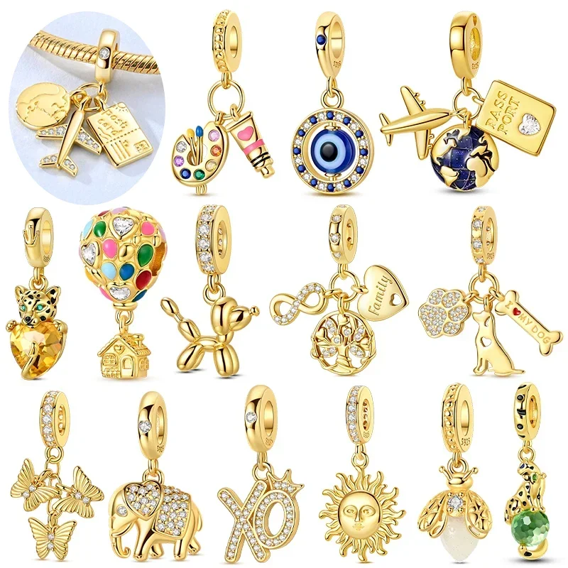 Original  Airplane Charms Beads Fit Original Bracelet Bag Keychain Earring Charm Bead Pendant Diy Women Jewelry Gift
