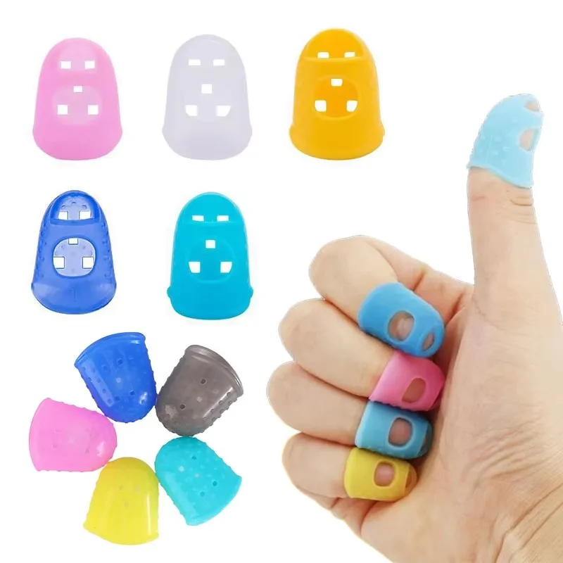 10-50Pcs Colorful Silicone Guitar Fingertip Protection Nonslip Fingerstall For Beginner Playing Electric Guitar Bass Ukulele