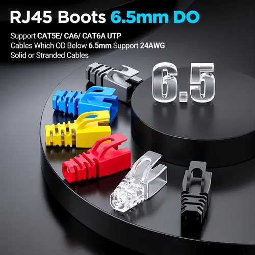 AMPCOM RJ45 Ethernet Network Cable Strain Relief Boots Cable Connector Plug Covers for CAT8 CAT7 CAT6A CAT6 CAT5E CAT5 - Image 3