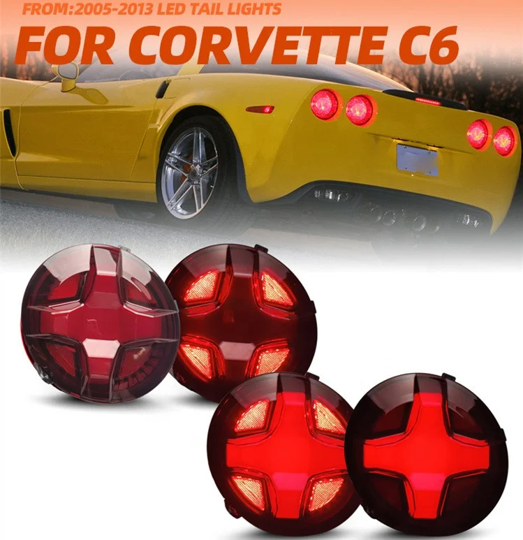 4Pcs Per Set Rear Taillights Led Tail Light for Chevrolet Corvette C6 2005-2013