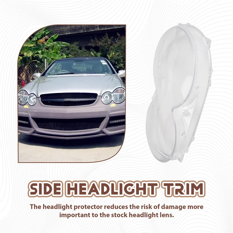 

Car Front Headlight Lens Cover Transparent Lamp Shade Glass Lamp Cover Caps For W209 CLK 2003-2006-L94A