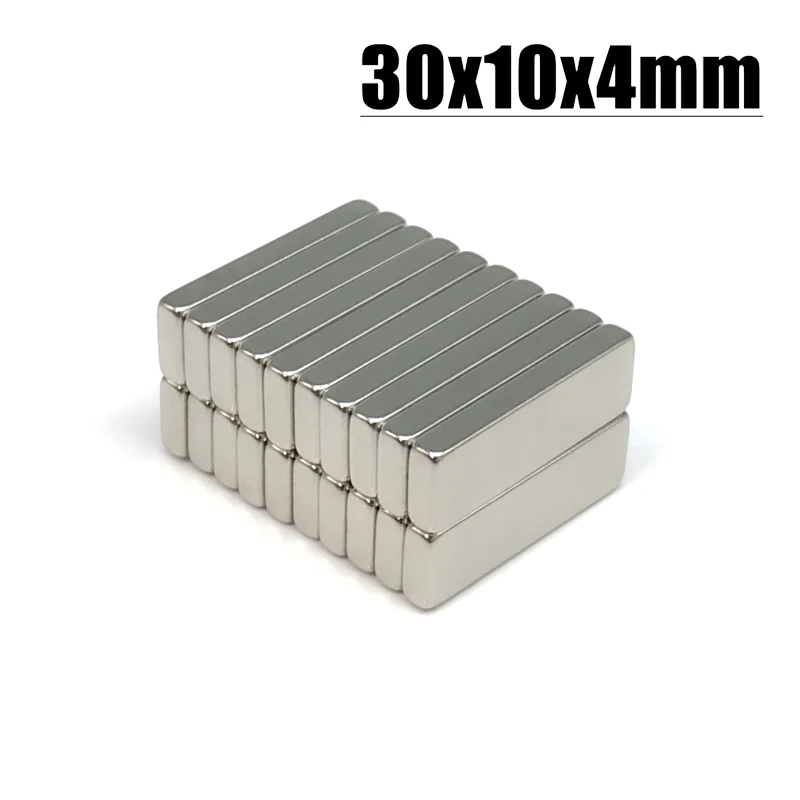 5~200PCS 30x10x4 Block Powerful N35 Magnets 30x10x4mm Super Sheet Permanent Magnetic 30x10x4 mm Strong Neodymium Magnet 30*10*4