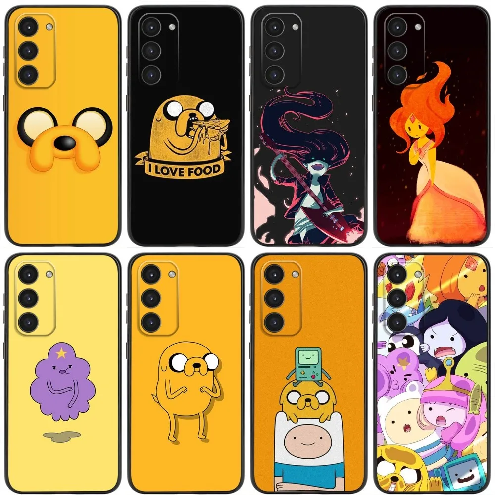 Adventure T-Time Phone Case For Samsung Galaxy A20,A21s,A22,A31,A32,A52,A53,A72,73,A80,A91 Soft Liquid Silicone Black Cover