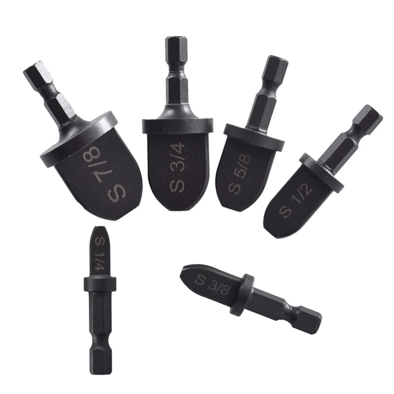 6PCS Tube Expander Drill Bits Carbon Steel Hex Shank Flaring Spin Set for Air Conditioner Copper Pipe