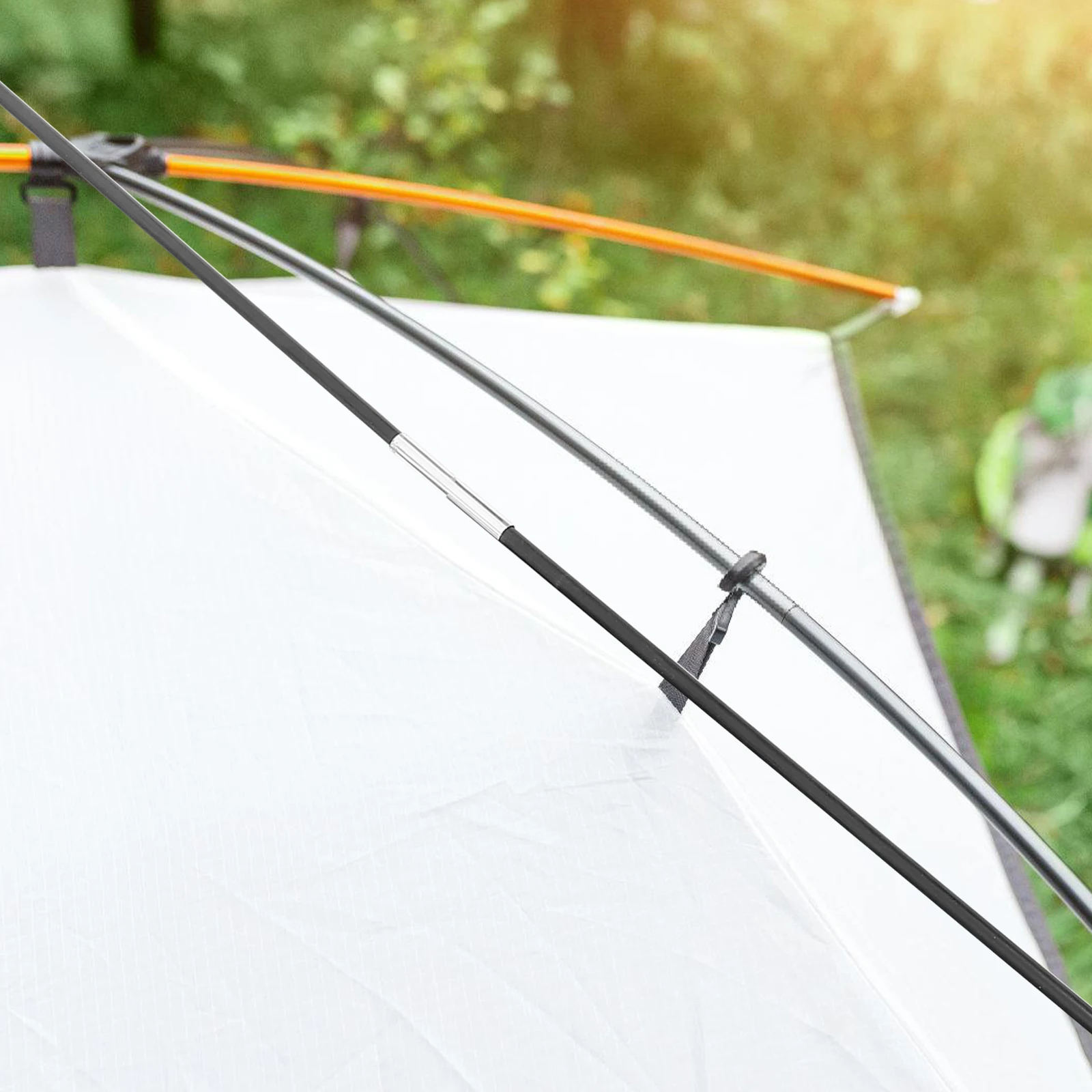 

2 Pcs Tent Poles Camping Accessories 3.4M Fiberglass Telescopic Replacement Kit for Tarp Support Durable Lightweight Storage