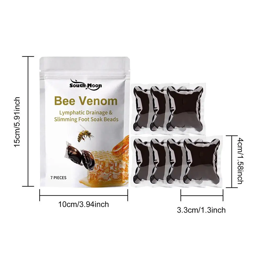 Natural Bee Lymphatic Drainage Foot Soak Gel Beads To Remove Odor Improve Skin Detoxification Bath Powder Detox Slimming